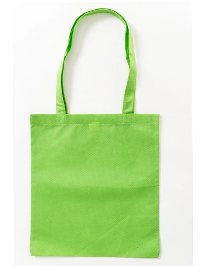 Vliestasche (PP-Tasche) lange Henkel zum Besticken und Bedrucken in der Farbe Light Green (ca. Pantone 360U-HKS 66) mit Ihren Logo, Schriftzug oder Motiv.