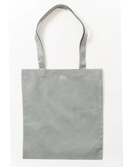Vliestasche (PP-Tasche) lange Henkel zum Besticken und Bedrucken in der Farbe Light Grey (ca. Pantone 421U) mit Ihren Logo, Schriftzug oder Motiv.