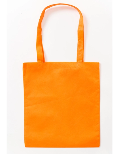 Vliestasche (PP-Tasche) lange Henkel zum Besticken und Bedrucken in der Farbe Orange (ca. Pantone 021U-HKS 8-10) mit Ihren Logo, Schriftzug oder Motiv.
