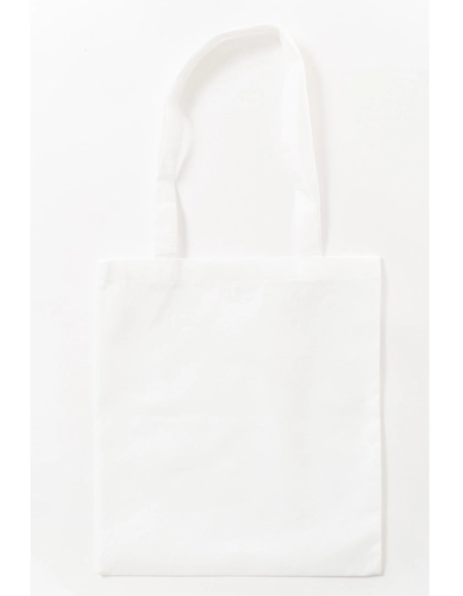 Vliestasche (PP-Tasche) lange Henkel zum Besticken und Bedrucken in der Farbe White mit Ihren Logo, Schriftzug oder Motiv.
