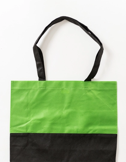 Einkaufstasche Duo zum Besticken und Bedrucken in der Farbe Light Green-Black mit Ihren Logo, Schriftzug oder Motiv.