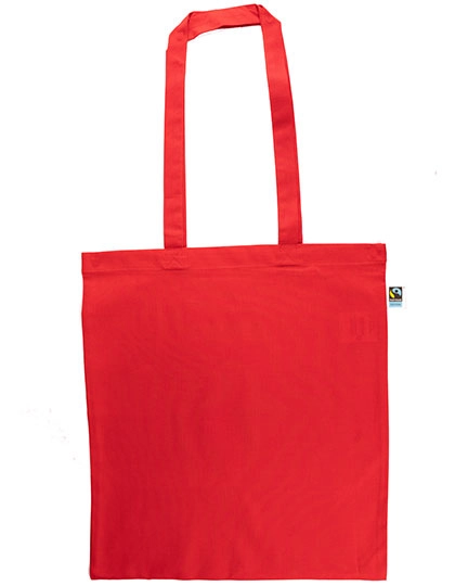 Baumwolltasche, Fairtrade-Baumwolle, lange Henkel zum Besticken und Bedrucken in der Farbe Red (ca. Pantone 200C) mit Ihren Logo, Schriftzug oder Motiv.