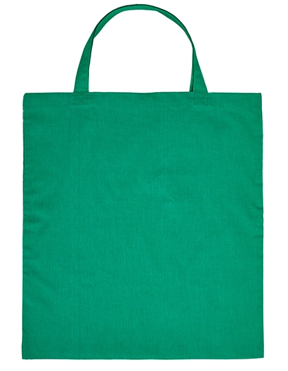 Cotton Bag Short Handles zum Besticken und Bedrucken in der Farbe Dark Green (ca. Pantone 348C) mit Ihren Logo, Schriftzug oder Motiv.