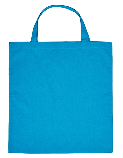Cotton Bag Short Handles zum Besticken und Bedrucken in der Farbe Light Blue (ca. Pantone 2995C) mit Ihren Logo, Schriftzug oder Motiv.