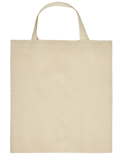 Cotton Bag Short Handles zum Besticken und Bedrucken in der Farbe Natural mit Ihren Logo, Schriftzug oder Motiv.