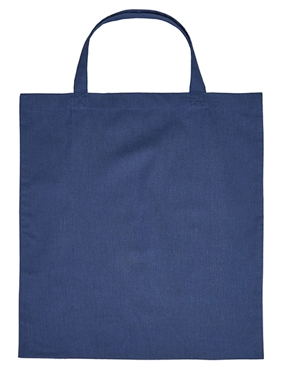 Cotton Bag Short Handles zum Besticken und Bedrucken in der Farbe Navy (ca. Pantone 295C) mit Ihren Logo, Schriftzug oder Motiv.