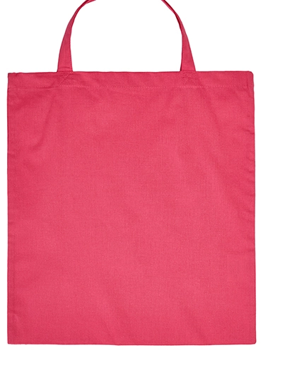 Cotton Bag Short Handles zum Besticken und Bedrucken in der Farbe Pink (ca. Pantone 225C) mit Ihren Logo, Schriftzug oder Motiv.