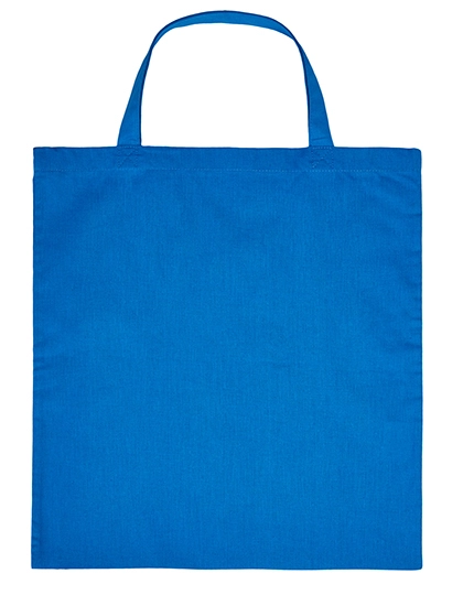 Cotton Bag Short Handles zum Besticken und Bedrucken in der Farbe Royal (ca. Pantone 285C) mit Ihren Logo, Schriftzug oder Motiv.