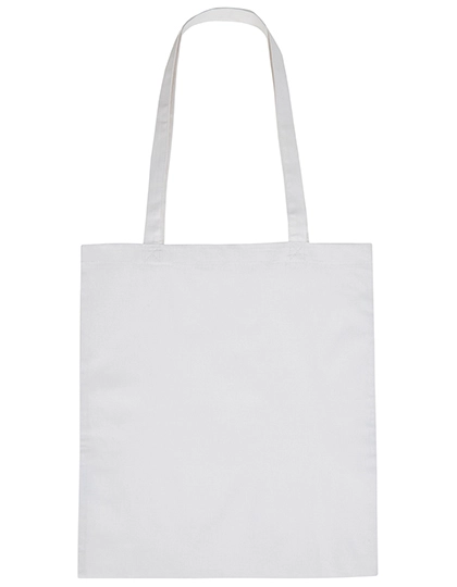 Cotton Bag Long Handles zum Besticken und Bedrucken in der Farbe White mit Ihren Logo, Schriftzug oder Motiv.