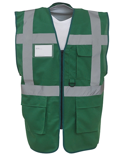 Multi-Functional Executive Waistcoat zum Besticken und Bedrucken in der Farbe Paramedic Green mit Ihren Logo, Schriftzug oder Motiv.