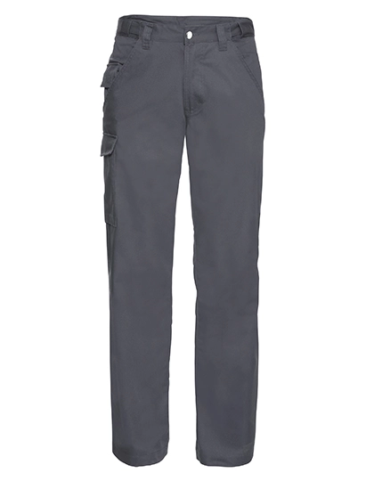 Workwear Polycotton Twill Trousers zum Besticken und Bedrucken in der Farbe Convoy Grey (Solid) mit Ihren Logo, Schriftzug oder Motiv.