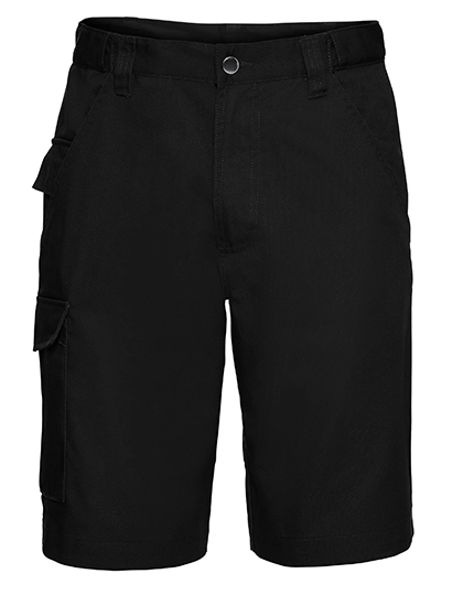 Workwear Polycotton Twill Shorts zum Besticken und Bedrucken in der Farbe Black mit Ihren Logo, Schriftzug oder Motiv.