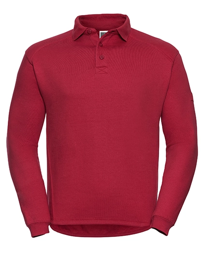 Heavy Duty Workwear Collar Sweatshirt zum Besticken und Bedrucken in der Farbe Classic Red mit Ihren Logo, Schriftzug oder Motiv.