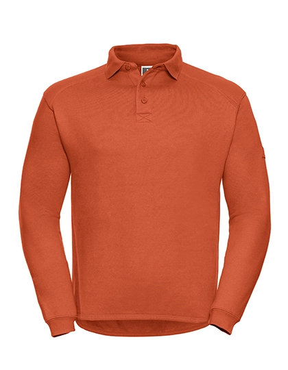 Heavy Duty Workwear Collar Sweatshirt zum Besticken und Bedrucken in der Farbe Orange mit Ihren Logo, Schriftzug oder Motiv.