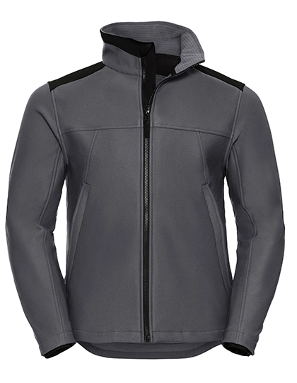 Heavy Duty Workwear Softshell Jacket zum Besticken und Bedrucken in der Farbe Convoy Grey mit Ihren Logo, Schriftzug oder Motiv.