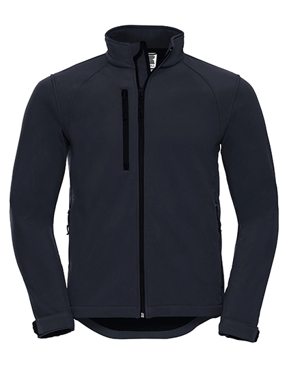 Men´s Softshell Jacket zum Besticken und Bedrucken in der Farbe French Navy mit Ihren Logo, Schriftzug oder Motiv.