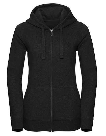 Ladies´ Authentic Melange Zipped Hood Sweat zum Besticken und Bedrucken in der Farbe Charcoal Melange mit Ihren Logo, Schriftzug oder Motiv.