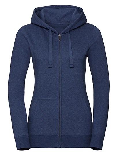 Ladies´ Authentic Melange Zipped Hood Sweat zum Besticken und Bedrucken in der Farbe Ocean Melange mit Ihren Logo, Schriftzug oder Motiv.