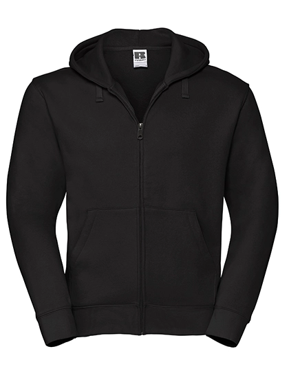 Men´s Authentic Zipped Hood Jacket zum Besticken und Bedrucken in der Farbe Black mit Ihren Logo, Schriftzug oder Motiv.
