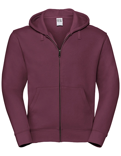 Men´s Authentic Zipped Hood Jacket zum Besticken und Bedrucken in der Farbe Burgundy mit Ihren Logo, Schriftzug oder Motiv.