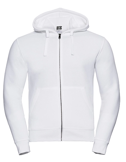 Men´s Authentic Zipped Hood Jacket zum Besticken und Bedrucken in der Farbe White mit Ihren Logo, Schriftzug oder Motiv.