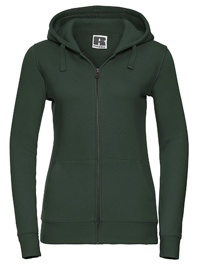 Ladies´ Authentic Zipped Hood Jacket zum Besticken und Bedrucken in der Farbe Bottle Green mit Ihren Logo, Schriftzug oder Motiv.