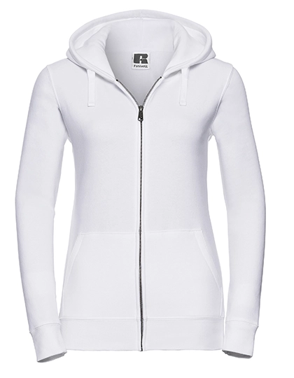 Ladies´ Authentic Zipped Hood Jacket zum Besticken und Bedrucken in der Farbe White mit Ihren Logo, Schriftzug oder Motiv.