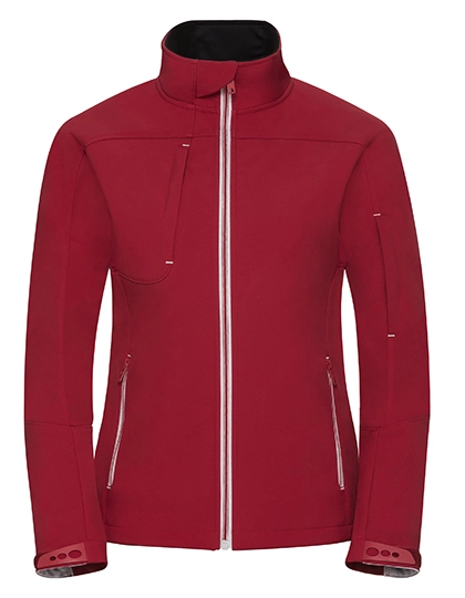 Ladies´ Bionic Softshell Jacket zum Besticken und Bedrucken in der Farbe Classic Red mit Ihren Logo, Schriftzug oder Motiv.