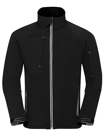 Men´s Bionic Softshell Jacket zum Besticken und Bedrucken in der Farbe Black mit Ihren Logo, Schriftzug oder Motiv.