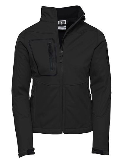 Ladies´ Sportshell 5000 Jacket zum Besticken und Bedrucken in der Farbe Black mit Ihren Logo, Schriftzug oder Motiv.