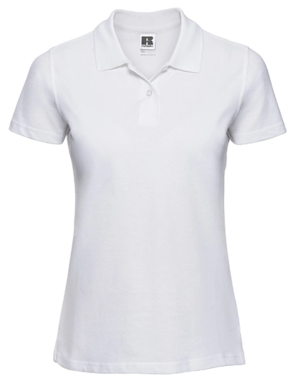 Ladies´ Classic Cotton Polo zum Besticken und Bedrucken in der Farbe White mit Ihren Logo, Schriftzug oder Motiv.