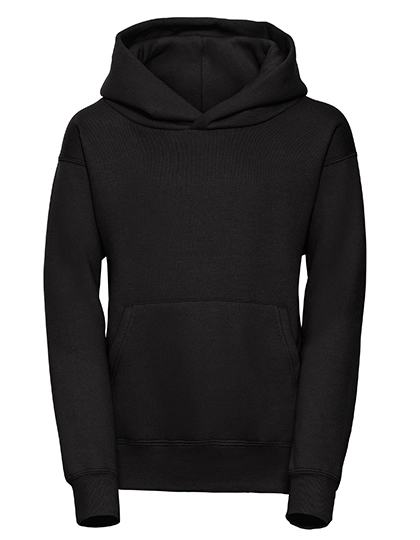 Kids´ Hooded Sweatshirt zum Besticken und Bedrucken in der Farbe Black mit Ihren Logo, Schriftzug oder Motiv.