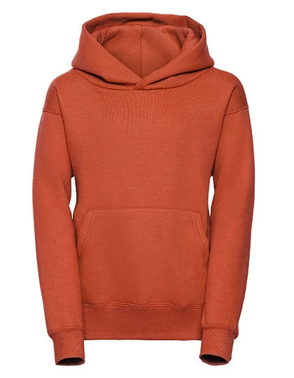 Kids´ Hooded Sweatshirt zum Besticken und Bedrucken in der Farbe Orange mit Ihren Logo, Schriftzug oder Motiv.