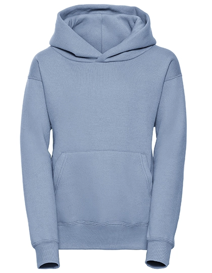 Kids´ Hooded Sweatshirt zum Besticken und Bedrucken in der Farbe Sky mit Ihren Logo, Schriftzug oder Motiv.