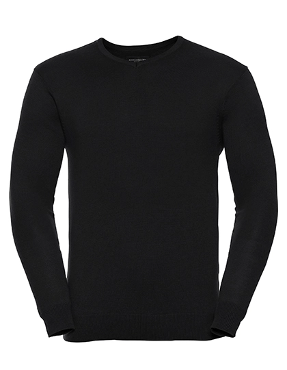 Men´s V-Neck Knitted Pullover zum Besticken und Bedrucken in der Farbe Black mit Ihren Logo, Schriftzug oder Motiv.