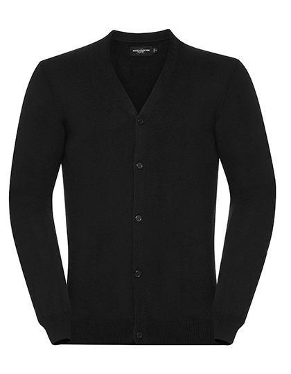 Men´s V-Neck Knitted Cardigan zum Besticken und Bedrucken in der Farbe Black mit Ihren Logo, Schriftzug oder Motiv.
