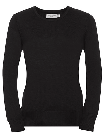 Ladies´ Crew Neck Knitted Pullover zum Besticken und Bedrucken in der Farbe Black mit Ihren Logo, Schriftzug oder Motiv.