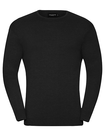 Men´s Crew Neck Knitted Pullover zum Besticken und Bedrucken in der Farbe Black mit Ihren Logo, Schriftzug oder Motiv.
