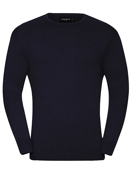 Men´s Crew Neck Knitted Pullover zum Besticken und Bedrucken in der Farbe French Navy mit Ihren Logo, Schriftzug oder Motiv.