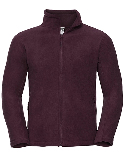 Men´s Full Zip Outdoor Fleece zum Besticken und Bedrucken in der Farbe Burgundy mit Ihren Logo, Schriftzug oder Motiv.