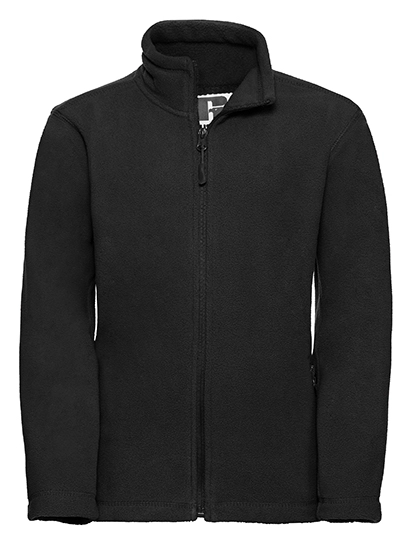 Kids´ Full Zip Outdoor Fleece zum Besticken und Bedrucken in der Farbe Black mit Ihren Logo, Schriftzug oder Motiv.