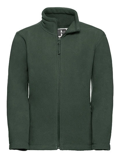 Kids´ Full Zip Outdoor Fleece zum Besticken und Bedrucken in der Farbe Bottle Green mit Ihren Logo, Schriftzug oder Motiv.