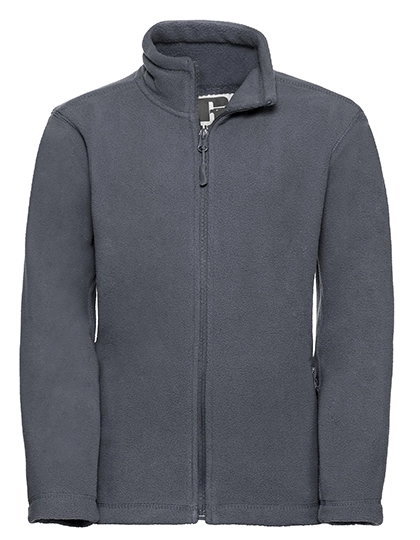 Kids´ Full Zip Outdoor Fleece zum Besticken und Bedrucken in der Farbe Convoy Grey (Solid) mit Ihren Logo, Schriftzug oder Motiv.