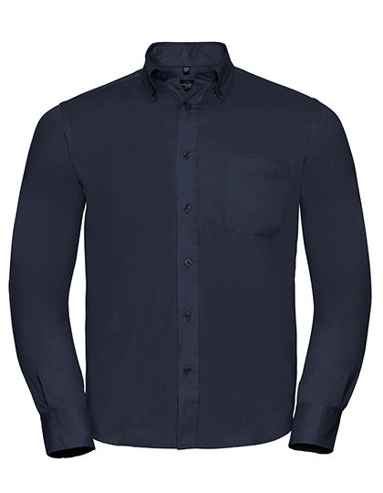 Men´s Long Sleeve Classic Twill Shirt zum Besticken und Bedrucken in der Farbe French Navy mit Ihren Logo, Schriftzug oder Motiv.