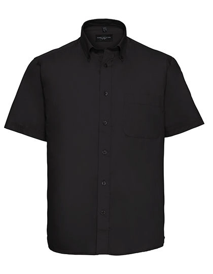 Men´s Short Sleeve Classic Twill Shirt zum Besticken und Bedrucken in der Farbe Black mit Ihren Logo, Schriftzug oder Motiv.