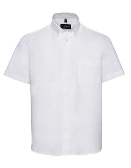 Men´s Short Sleeve Classic Twill Shirt zum Besticken und Bedrucken in der Farbe White mit Ihren Logo, Schriftzug oder Motiv.