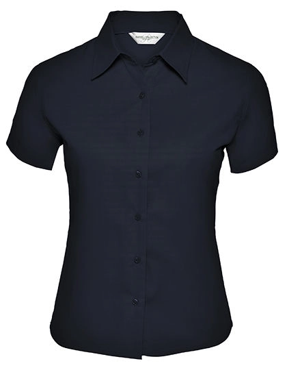 Ladies´ Short Sleeve Classic Twill Shirt zum Besticken und Bedrucken in der Farbe French Navy mit Ihren Logo, Schriftzug oder Motiv.