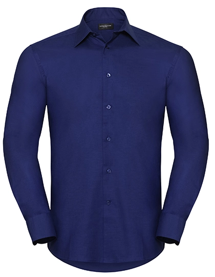 Men´s Long Sleeve Tailored Oxford Shirt zum Besticken und Bedrucken in der Farbe Bright Royal mit Ihren Logo, Schriftzug oder Motiv.