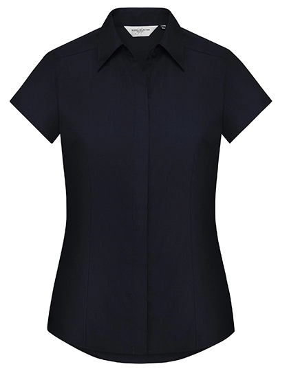 Ladies´ Cap Sleeve Fitted Polycotton Poplin Shirt zum Besticken und Bedrucken in der Farbe French Navy mit Ihren Logo, Schriftzug oder Motiv.