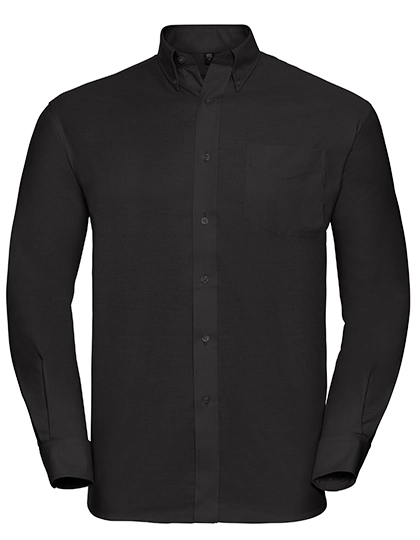 Men´s Long Sleeve Classic Oxford Shirt zum Besticken und Bedrucken in der Farbe Black mit Ihren Logo, Schriftzug oder Motiv.